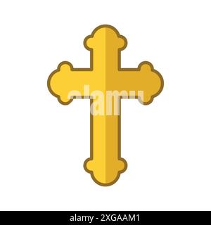 christliches Kreuz Symbol Vektor Design Vorlage in weißem Hintergrund Stock Vektor