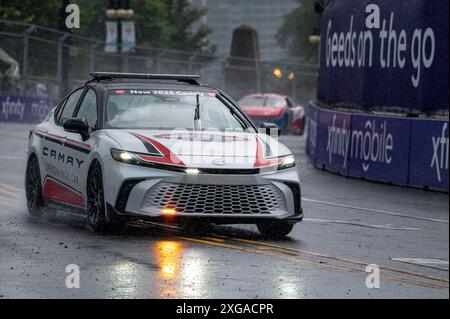 NASCAR Chicago Street Race, Grant Park 165, letzter Tag des NASCAR Street Racing auf den Straßen der Innenstadt. Tag der Fahrt im Regen. Stockfoto