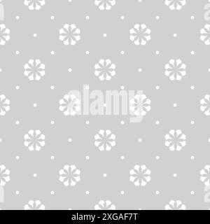 Nahtloses Blumenmuster, graue und weiße Ornamente. Hintergrund des Lichtvektors. Stock Vektor