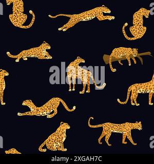 Nahtloses Leopardenmuster. Vektorabbildung Stock Vektor