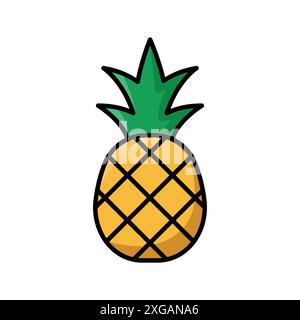 Ananas-Symbol-Vektor-Designvorlage in weißem Hintergrund Stock Vektor