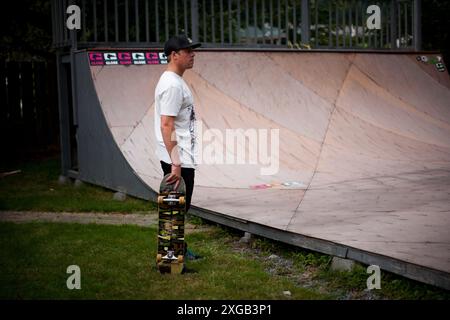 Snowboarder Travis Rice in British Columbia. Stockfoto