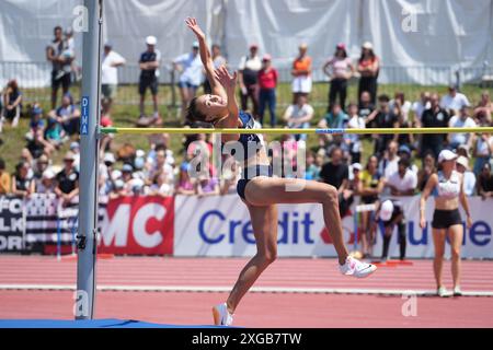 MENIKER Nawal CA Montreuil 93 FINALHAUTEURE FRAUEN bei der französischen Leichtathletik-Meisterschaft 2024 am 30. Juni 2024 im Stade du Lac de Maine in Angers, Frankreich - Foto Laurent Lairys / DPPI Stockfoto