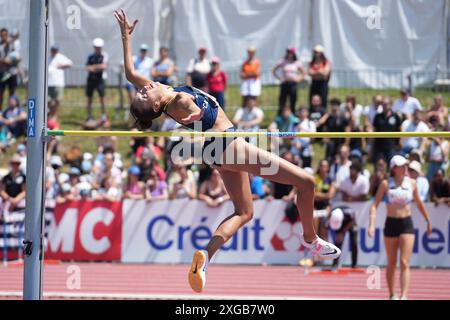 MENIKER Nawal CA Montreuil 93 FINALHAUTEURE FRAUEN bei der französischen Leichtathletik-Meisterschaft 2024 am 30. Juni 2024 im Stade du Lac de Maine in Angers, Frankreich - Foto Laurent Lairys / DPPI Stockfoto