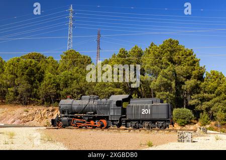 Dampfmaschine, älteste Kupferminen der Welt, Minas de Riotinto, Spanien Stockfoto