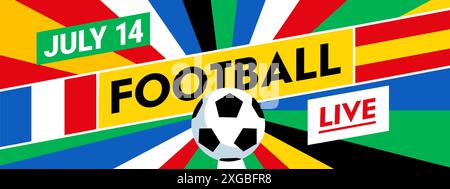 Fußball-Euro-Meisterschaft 2024. Fußball-Cup-Banner. Stock Vektor