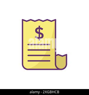 Rechnungssymbol Vektor-Designvorlage in weißem Hintergrund Stock Vektor