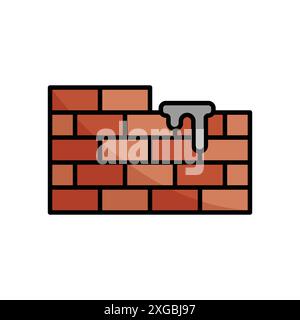Bricks Icon Vektor-Designvorlage in weißem Hintergrund Stock Vektor