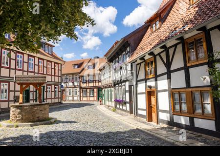 Fachwerkhäuser in der Altstadt von Wernigerode (Harz) Stockfoto