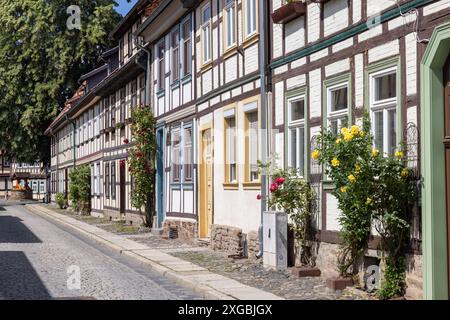 Fachwerkhäuser in der Altstadt von Wernigerode (Harz) Stockfoto