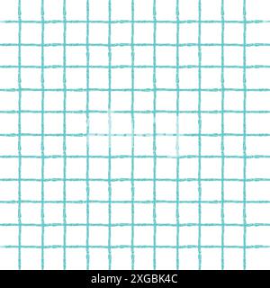 Vektor Hand gezeichnet niedliches kariertes Muster. Cottagecore Doodle Plaid geometrische halbtransparente einfache Textur. Kreuzungslinien. Abstrakt süß zart Stock Vektor