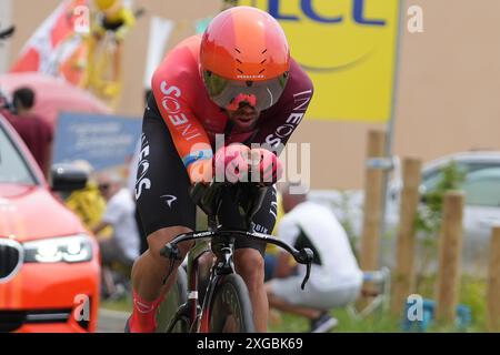 Jonathan Castroviejo von INEOS Grenadiers während der Tour de France 2024, Stage 7, Einzelzeitfahren, Nuits-Saint-Georges - Gevrey-Chambertin (25,3 km) am 5. Juli 2024 in Gevrey-Chambertin, Frankreich - Foto Laurent Lairys / DPPI Stockfoto