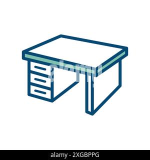 Schreibtischsymbol Vektor-Designvorlage in weißem Hintergrund Stock Vektor