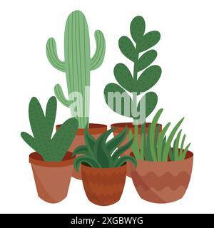 Set von Sukkulenten Pflanzen Stock Vektor