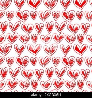 Rotes Bleistiftherz-Muster Stock Vektor