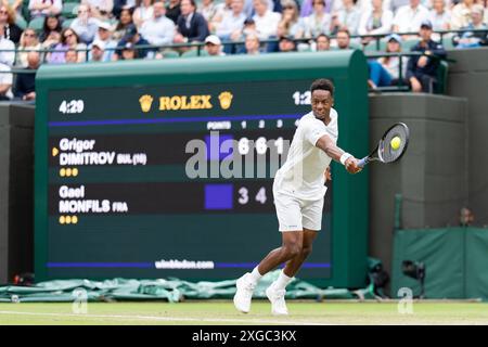 London, Großbritannien. Juli 2024. LONDON, VEREINIGTES KÖNIGREICH - 5. JULI: Gael Monfils aus Frankreich am 5. Tag der Meisterschaft Wimbledon 2024 im All England Lawn Tennis and Croquet Club am 5. Juli 2024 in London, Vereinigtes Königreich. (Foto: Marleen Fouchier/BSR Agency) Credit: BSR Agency/Alamy Live News Stockfoto