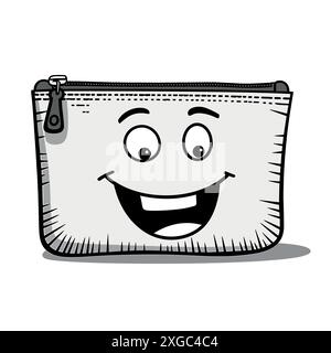 Lächelnde Ziplock Tasche Cartoon Illustration Mit Reißverschluss Stock Vektor