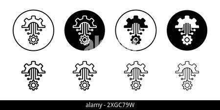 Sammlung von Symbolen für Automatisierung und Optimierung für Vektor-Logo für die Web-App-benutzeroberfläche Stock Vektor