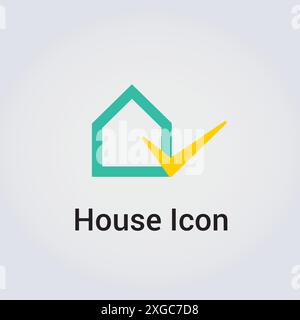 Haus, Haus-Icon-Logo - Grafikelement - Illustration - handgezeichnetes Design für das Real Estate Business Branding Stock Vektor