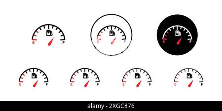 Kraftstoffanzeige-Symbol Vektor-Logo-Set-Sammlung für Web-App-ui Stock Vektor