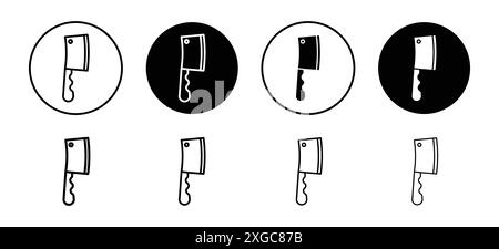 Cleaver for Meat Symbol Vektor Logo Set Sammlung für Web App ui Stock Vektor