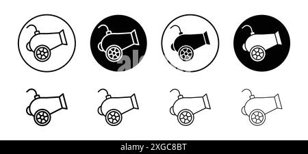 Cannon Icon Vector Logo Set Collection für Web App ui Stock Vektor