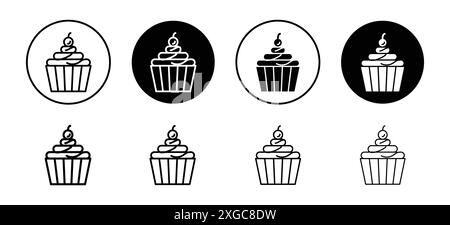 Cupcake-Symbol (2) Vektor-Logo-Set-Sammlung für Web-App-ui Stock Vektor