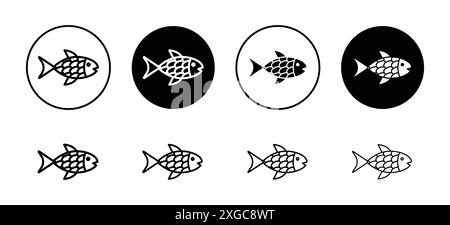Fish icon Vektor-Logo-Set-Kollektion für Web-App-ui Stock Vektor