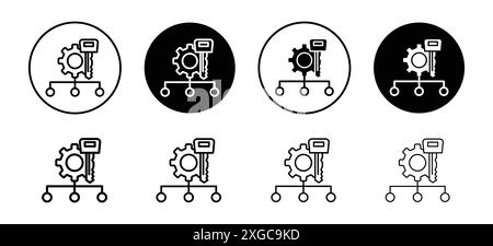 Schlüsselfaktor Symbol-Vektor-Logo-Set-Sammlung für Web-App-ui Stock Vektor