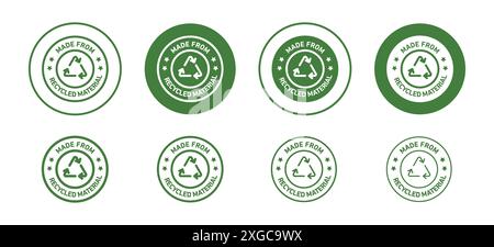 Hergestellt aus recycelten Materialien Icon Vektor Logo Set Kollektion für Web App ui Stock Vektor
