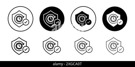 Sammlung des Symbols für langfristigen Schutz Vektor-Logo für die Web-App-benutzeroberfläche Stock Vektor