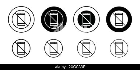 Keine Sammlung des Vektorlogos für das Telefonsymbol für die Web-App-ui Stock Vektor