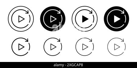 Wiedergabe-Symbol-Vektor-Logo-Set-Sammlung für Web-App-ui Stock Vektor