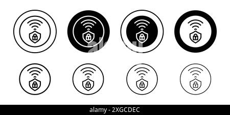 Sammlung des Vektorlogos für WLAN-Sicherheitssymbole für die Web-App-benutzeroberfläche Stock Vektor
