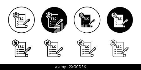 Allgemeine Geschäftsbedingungen Symbol-Vektor-Logo-Set-Sammlung für Web-App-ui Stock Vektor