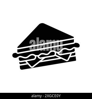 Sandwich-Symbol-Vektor-Designvorlage in weißem Hintergrund Stock Vektor