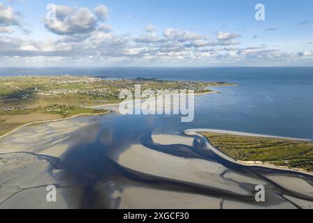 Frankreich, Finistere, Goulven, Goulven Bay (Luftaufnahme) Stockfoto