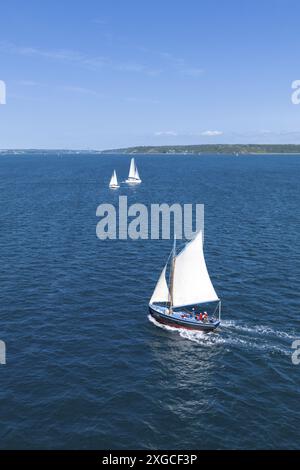 Frankreich, Finistere, Brest, Schaluppe, Loch Monna (Luftaufnahme) Stockfoto