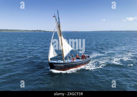 Frankreich, Finistere, Brest, Schaluppe, Loch Monna (Luftaufnahme) Stockfoto