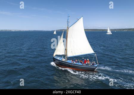 Frankreich, Finistere, Brest, Schaluppe, Loch Monna (Luftaufnahme) Stockfoto