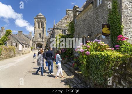 Frankreich, Finistere, Cornouaille, Locronan, gekennzeichnet mit Les plus Beaux Villages de France (die schönsten Dörfer Frankreichs) Stockfoto