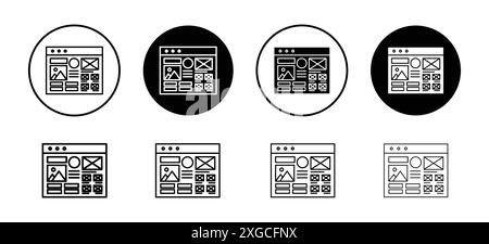 Wireframe-Symbol-Vektor-Logo-Set-Sammlung für Web-App-ui Stock Vektor