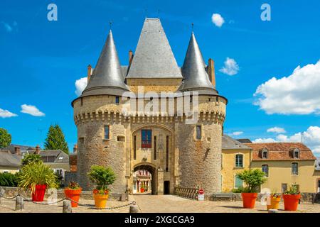 Frankreich, Sarthe, La Ferte Bernard, das Saint-Julien-Tor Stockfoto