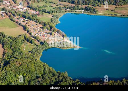 Frankreich, Jura, Narlay Lake (Luftaufnahme) Stockfoto