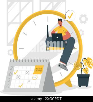 Illustration des Zeitmanagement-Konzepts Stock Vektor
