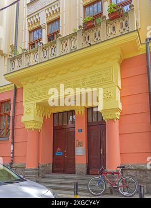 Belgrad, Serbien - 08. September 2021: Jüdisches Kulturzentrum in der Jevrejska Street Dorcol im Stadtzentrum der Hauptstadt. Stockfoto