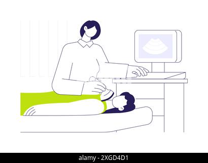 Schilddrüsenuntersuchung abstrakte Konzeptvektorillustration. Stock Vektor