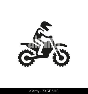 Stilvolles Motorrad-Symbol – Schwarzweiß-Grafik Stock Vektor