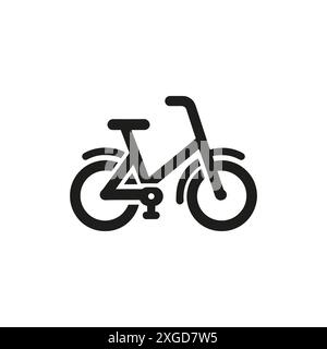 Minimalistisches Schwarz-weiß-Fahrrad-Symbol - Vektor-Grafik Stock Vektor