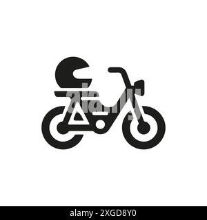 Minimalistisches Motorrad-Symbol in Schwarz und weiß Stock Vektor